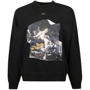 Off White, Heren, Sweatshirts & Hoodies, Zwart, Maat: L