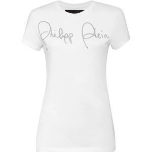 Philipp Plein, Dames, Tops, Wit, Maat: XL Katoen,