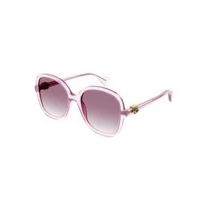 Gucci Transparante Roze/Violet Getinte Zonnebril , Pink , Dames , Maat: 56 MM