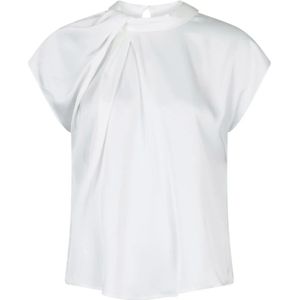 Neo Noir, Dames, Blouses & Shirts, Wit, Maat: L Satijn,