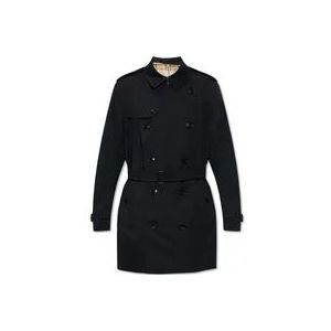 Burberry Katoenen trenchcoat , Black , Heren , Maat: XL