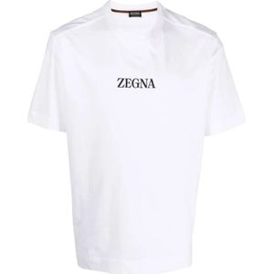Zegna, Heren, Tops, Wit, Maat: L Katoen,