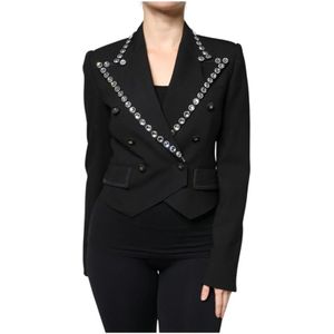 Dolce & Gabbana, Dames, Jassen, Zwart, Maat: XS Zijde,