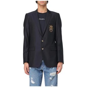 Dolce & Gabbana, Heren, Pakken, Blauw, Maat: XL Wol,