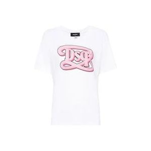Dsquared2 Katoenen Jersey T-Shirt , White , Dames , Maat: S