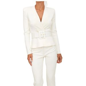 Elisabetta Franchi, Dames, Jassen, Wit, Maat: XL Viscose,