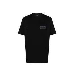 Zwarte T-shirts en Polos van Balmain , Black , Heren , Maat: M