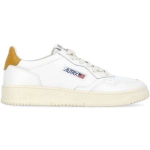 Autry Witte Leren Sneakers met Logodetails , White , Heren , Maat: 43 EU