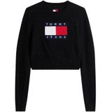 Tommy Jeans - TJW Sparkle Flag Swe - Gebreide Trui - Zwart - Dames