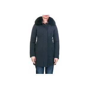 Peuterey Gladde Parka olledige Rits Jas , Blue , Dames , Maat: L