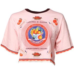 Dolce & Gabbana, Dames, Tops, Roze, Maat: 3XS Katoen,