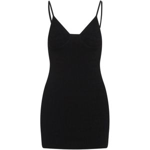 Jacquemus, Dames, Jurken, Zwart, Maat: S Viscose,