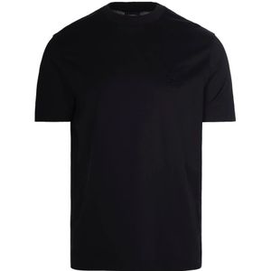 Emporio Armani, Heren, Tops, Zwart, Maat: M Katoen,