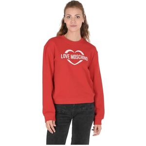 Love Moschino - Rood Heart Logo Sweatshirt - Dames - Katoen