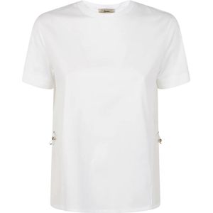 Herno, Dames, Tops, Wit, Maat: M Zijde,
