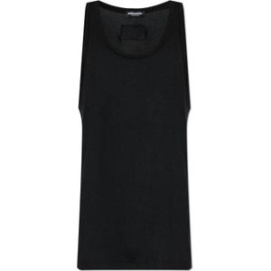 Dsquared2, Heren, Tops, Zwart, Maat: S Leer,