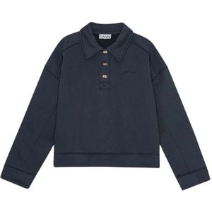 Ganni, Dames, Tops, Blauw, Maat: S/M Fleece,
