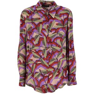 Elena Mirò - Damesoverhemd - Blauw - Katoen