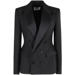 Moschino, Dames, Jassen, Zwart, Maat: S Wol,