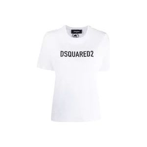 Dsquared2 Bedrukte Voorkant T-shirts en Polos , White , Dames , Maat: L