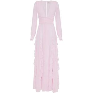 Elisabetta Franchi, Dames, Jurken, Roze, Maat: S