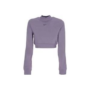 Nike Hoge Nek Sweatshirt Chill French Terry Crop , Purple , Dames , Maat: XS