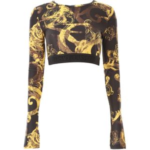 Versace Jeans Couture, Dames, Tops, Veelkleurig, Maat: S Poliester,