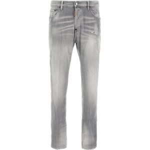 Dsquared2, Heren, Jeans, Grijs, Maat: XS Leer,