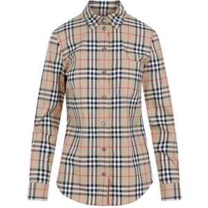 Burberry Geruite Flax Shirt , Multicolor , Dames , Maat: XS