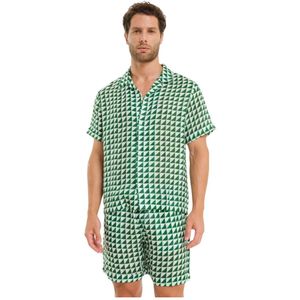 Peninsula, Heren, Overhemden, Groen, Maat: S Linnen,