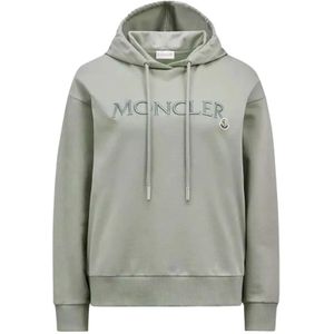 Moncler, Dames, Sweatshirts & Hoodies, Groen, Maat: XS Katoen,