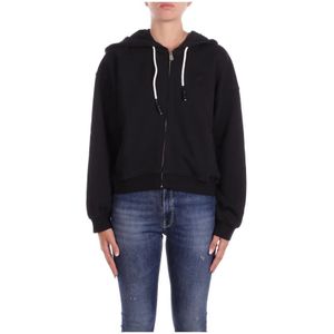 Pinko, Dames, Sweatshirts & Hoodies, Zwart, Maat: L Katoen,