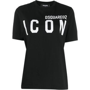 Dsquared2, Dames, Tops, Zwart, Maat: XS