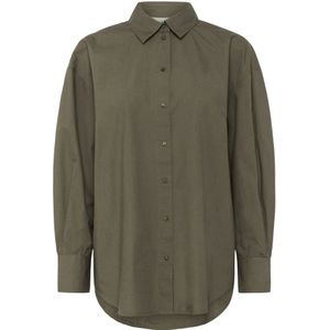 Soaked in Luxury, Dames, Blouses & Shirts, Groen, Maat: M Katoen,