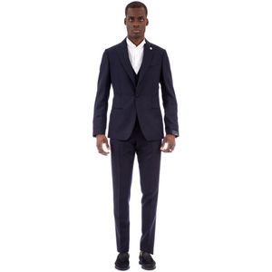Lardini, Heren, Pakken, Blauw, Maat: S