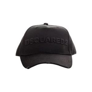 Dsquared2 Logo Cap voor een casual stijl , Black , unisex , Maat: ONE Size