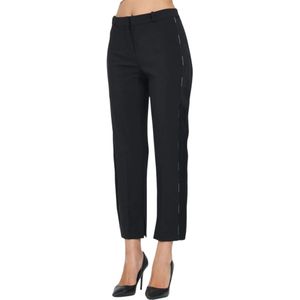Elisabetta Franchi, Dames, Broeken, Zwart, Maat: M Poliester,