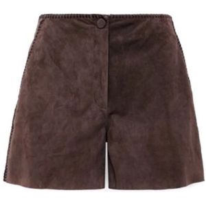 Blugirl, Dames, Korte broeken, Bruin, Maat: 2XS Suède,