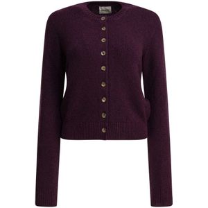 Khaite - Everheart - Gebreid Vest - Paars - 100% Kasjmier