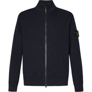 Stone Island, Heren, Truien, Blauw, Maat: 2XL Katoen,