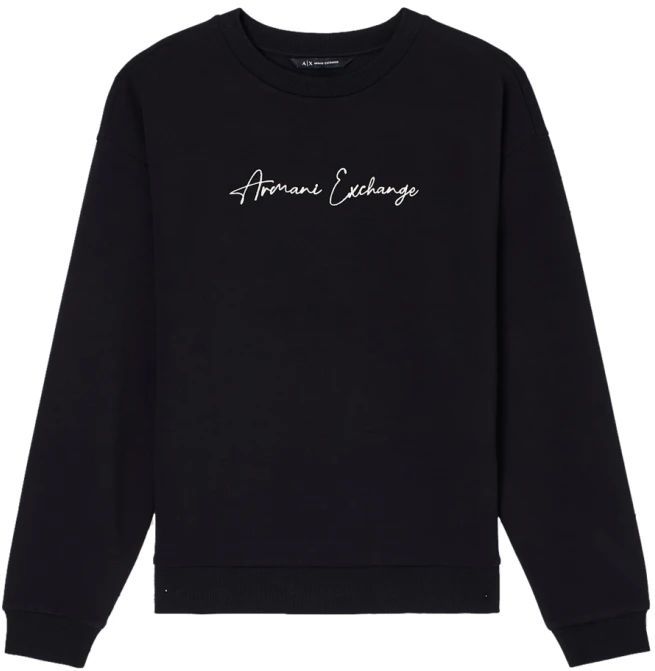 Armani Exchange, Dames, Sweatshirts & Hoodies, Zwart, Maat: XL Katoen,