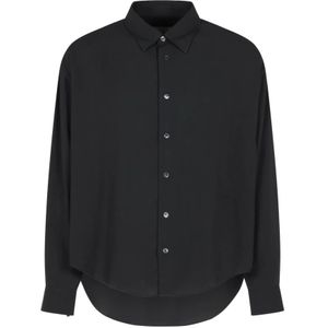 Ami Paris, unisex, Overhemden, Zwart, Maat: 2XS Viscose,
