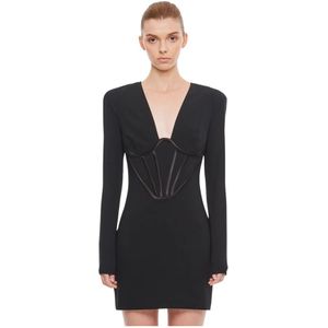 Versace, Dames, Jurken, Zwart, Maat: S Viscose,