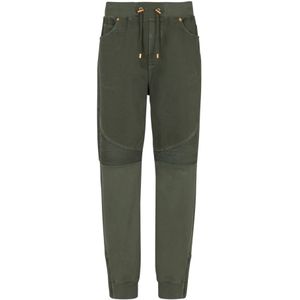 Balmain Wijde denim- en jerseyjeans , Green , Heren , Maat: W29
