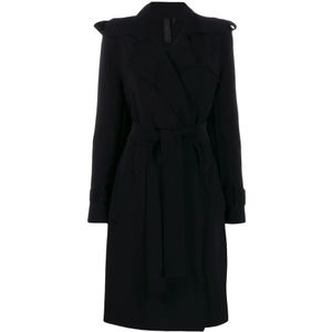 Norma Kamali, Dames, Mantels, Zwart, Maat: L Leer,