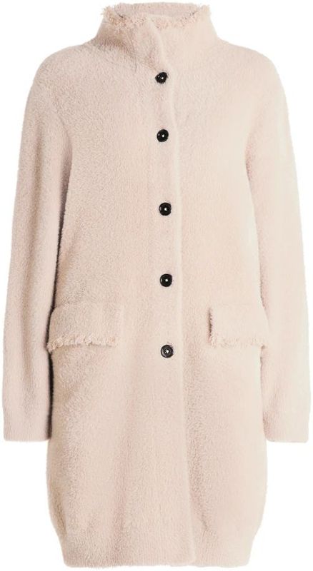 Amber & June - Gezellig Gebreid Jack - Beige - Dames - Met Borstzak