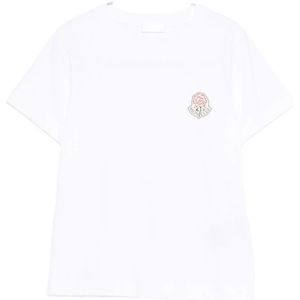 Moncler, Dames, Tops, Wit, Maat: S Katoen,