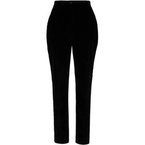 Dolce & Gabbana, Dames, Broeken, Zwart, Maat: M Katoen,