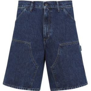 Carhartt Wip, Heren, Korte broeken, Blauw, Maat: W32 Katoen,