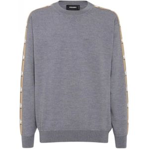 Dsquared2, Heren, Truien, Grijs, Maat: M